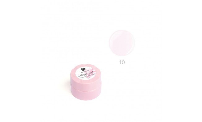 ADRI COCO Акригель для наращивания ногтей  №10 камуфлирующий прозрачный розовый 10 мл