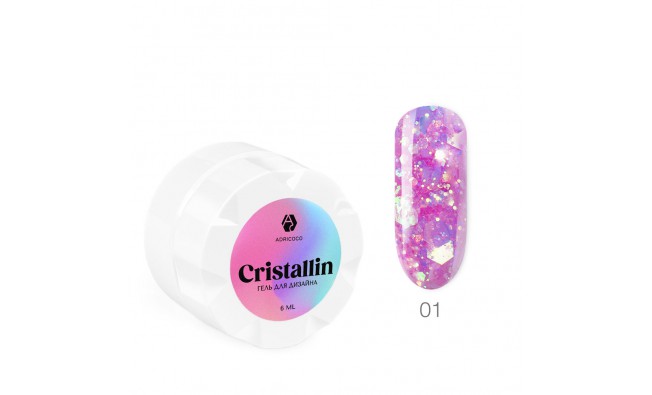 Гель для дизайна ногтей ADRI COCO Cristallin №01 Розовый кристалл 6 мл