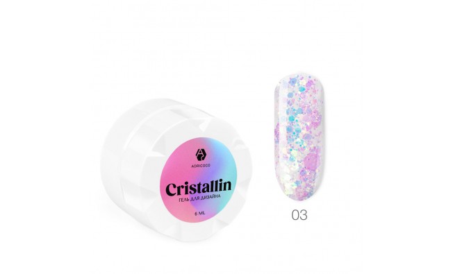 Гель для дизайна ногтей ADRI COCO Cristallin №03 Прозрачный кристалл 6 мл