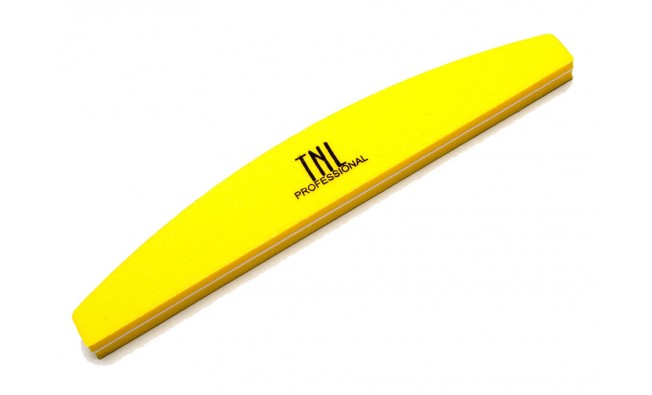 TNL Полировщик для ногтей  желтый полукруг 180*220