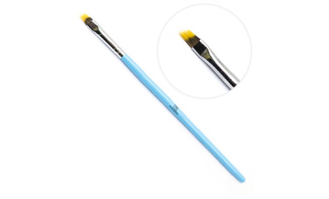 TNL Кисть для градиента и амбре голубая ручка скошенная (арт 8-11d)