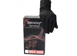 Перчатки BENOVY нитриловые S черные