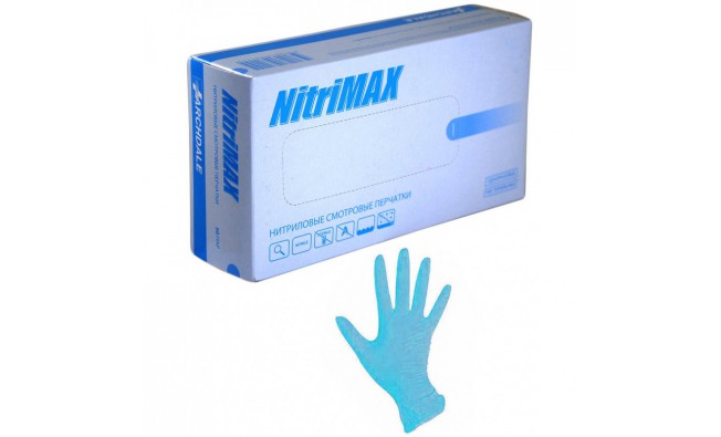 Перчатки  нитриловые S 100 шт голубые Nitri Max (арт 50115)