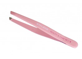 Пинцет ТВС-11/3 для бровей широкий прямой розовый