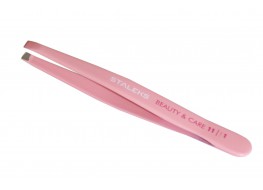 Пинцет ТВС-11/1 для бровей широкий прямой розовый